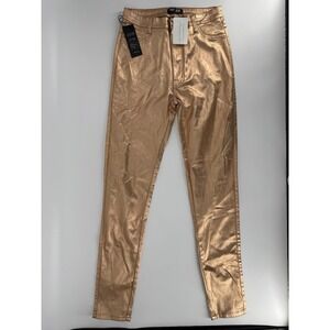 JC JQ Rose Gold Metallic High Rise Skinny Jeans Pants Women's XL GP4100 RG
